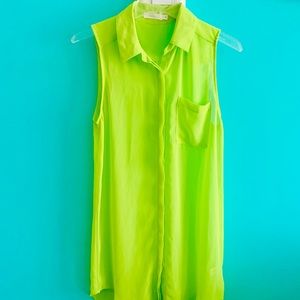 Lime Green Sleeveless Tunic